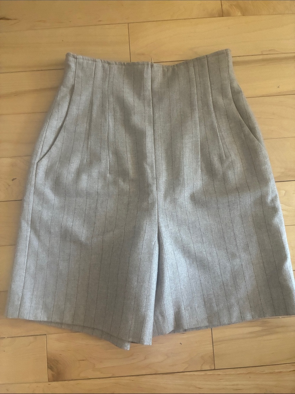 High-Waist brown Pinstripe Women's Shorts
